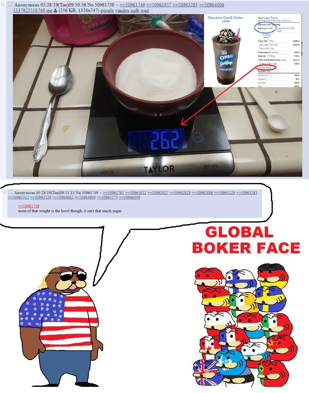 Anonymous 05/28/19(Тие)09:50:36 No.50961738 ==50961749 >>50961957 >>50963283 >>50964006 1537923558749 jpg (256 google yandex iqdb wait Chocolate Oreo® Shake ‘Nutrition Facts 7 4 Anonymous 05/28/19(Tue