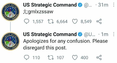 74 Strategic Command “я С) 1,557 6,664 С) 8,549 $74 Strategic Command Apologizes for any confusion. Please disregard this post. 107 110 400