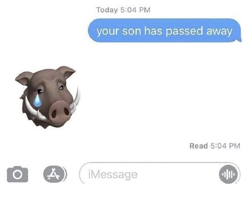 Today 5:04 your son has passed away Read 5:04 essage