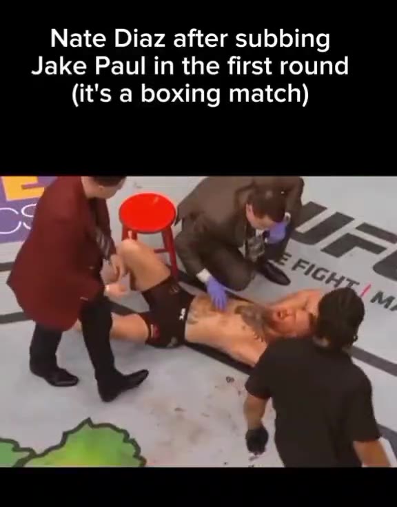 Nate Diaz after subbing Jake Paul in the first round (it's a boxing match)
