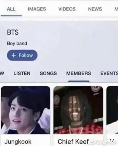 ALL IMAGES VIDEOS NEWS Boy band LISTEN SONGS MEMBERS EVENTS Jungkook Chief Keef