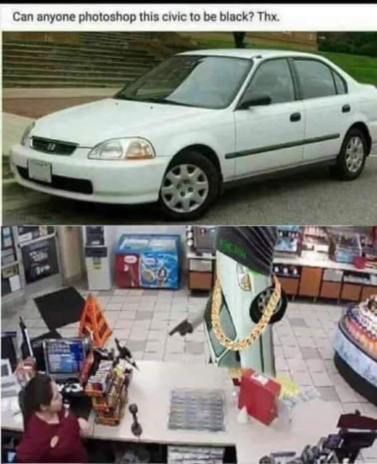 Can anyone photoshop this civic to be black? Thx. fam я