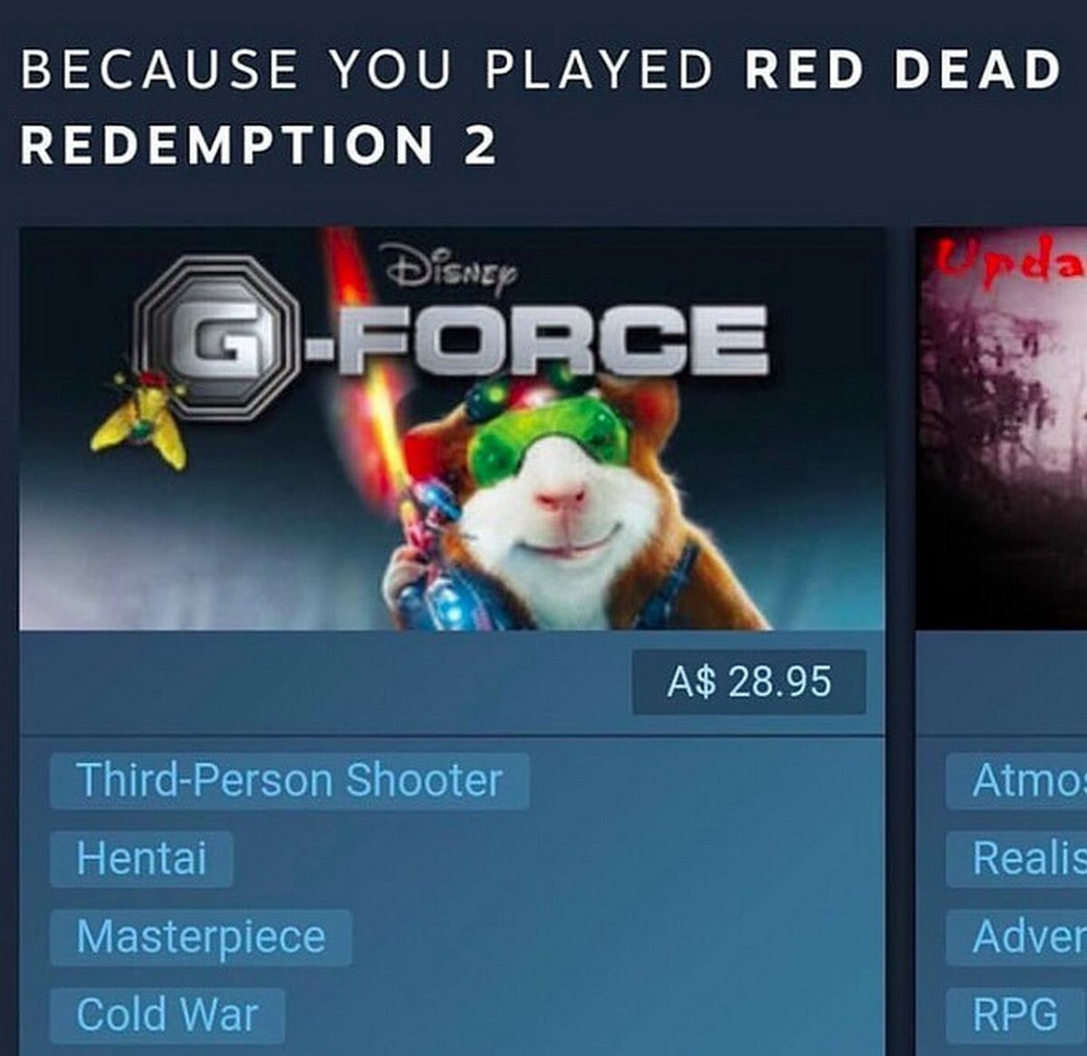 BECAUSE YOU PLAYED RED DEAD REDEMPTION 2 А$ 28.95 Third-Person Shooter Aimo Hentai Realis Masterpiece Adver Cold War RPG