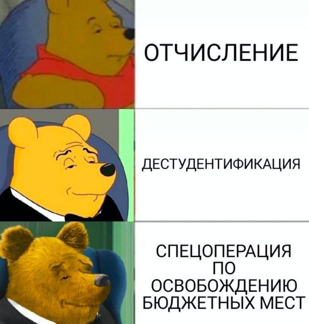 ОТЧИСЛЕНИЕ ДЕСТУДЕНТИФИКАЦИЯ СПЕЦОПЕРАЦИЯ 1 по ОСВОБОЖДЕНИЮ БЮДЖЕТНЫХ МЕСТ