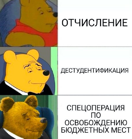 ОТЧИСЛЕНИЕ ДЕСТУДЕНТИФИКАЦИЯ СПЕЦОПЕРАЦИЯ 1 по ОСВОБОЖДЕНИЮ БЮДЖЕТНЫХ МЕСТ