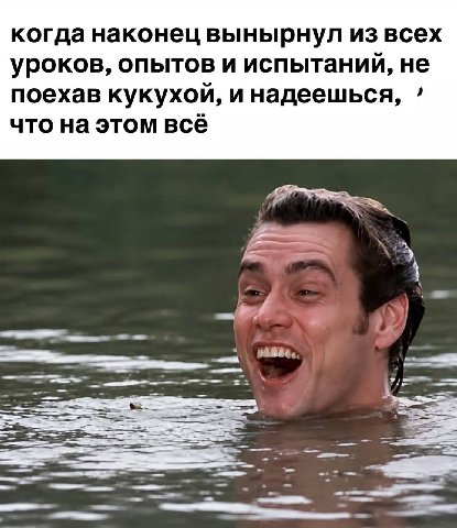когда наконец вынырнул из всех уроков, опытов и испытаний, не поехав кукухой, и надеешься, что на этом всё У а rey