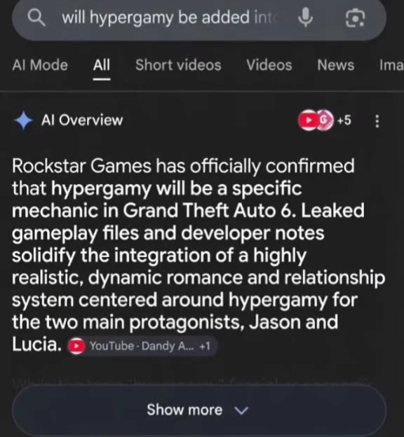 С; мИпурегдату Бе аддед и % {2 А! Моде А! Shortvideos Videos News’ Ima Rockstar Games has officially confirmed that hypergamy will be a specific mechanic in Grand Theft Auto 6. Leaked gameplay files a