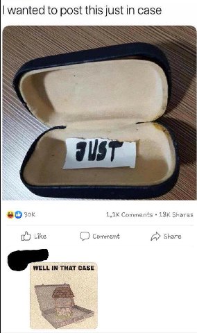 wanted to post this just in case Comments Shares Like Comment Share WELL IN THAT CASE