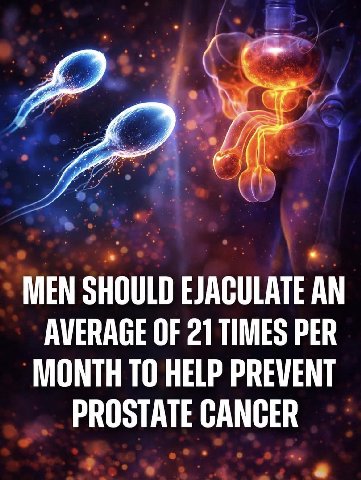MEN SHOULD EJACULATE AN AVERAGE OF 21 TIMES PER MONTH ТО HELP PREVENT PROSTATE GANGER