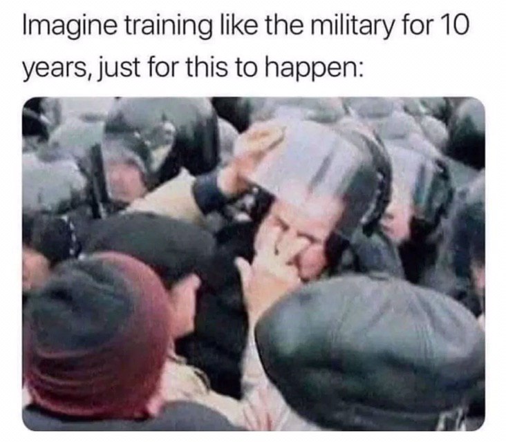 Imagine training like the military for 10 years, just for this to happen: