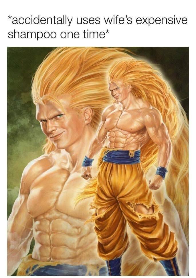 uses wife’s expensive shampoo one we A