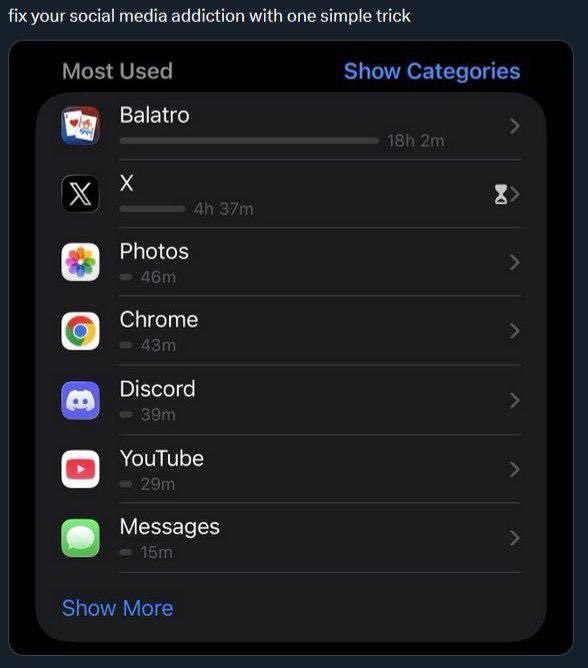 fix your social media addiction with one simple trick Most Used Show Categories Balatro 0 Photos Chrome Discord YouTube Show More