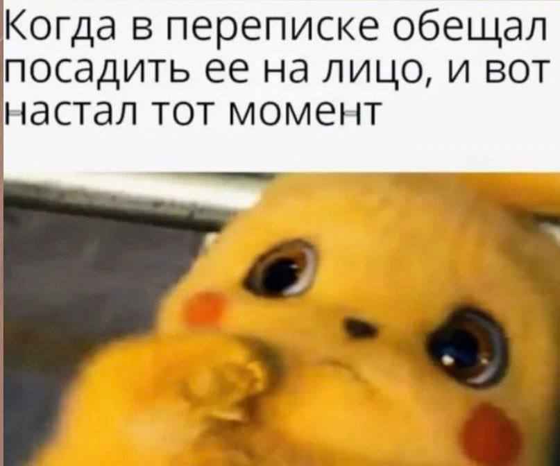 Когда в переписке обещал посадить ее на лицо, и вот настал тот момент