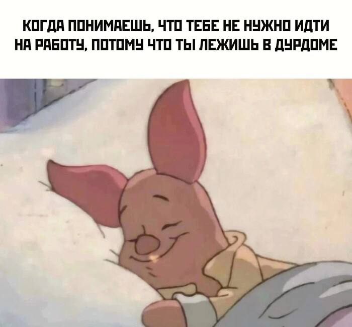 КОГДА ПОНИМАЕШЬ, ЧТО ТЕБЕ НЕ НУЖНО ИДТИ НА РАБОТУ, ПОТОМУ ЧТО ТЫ ЛЕЖИШЬ В ДУРДОМЕ