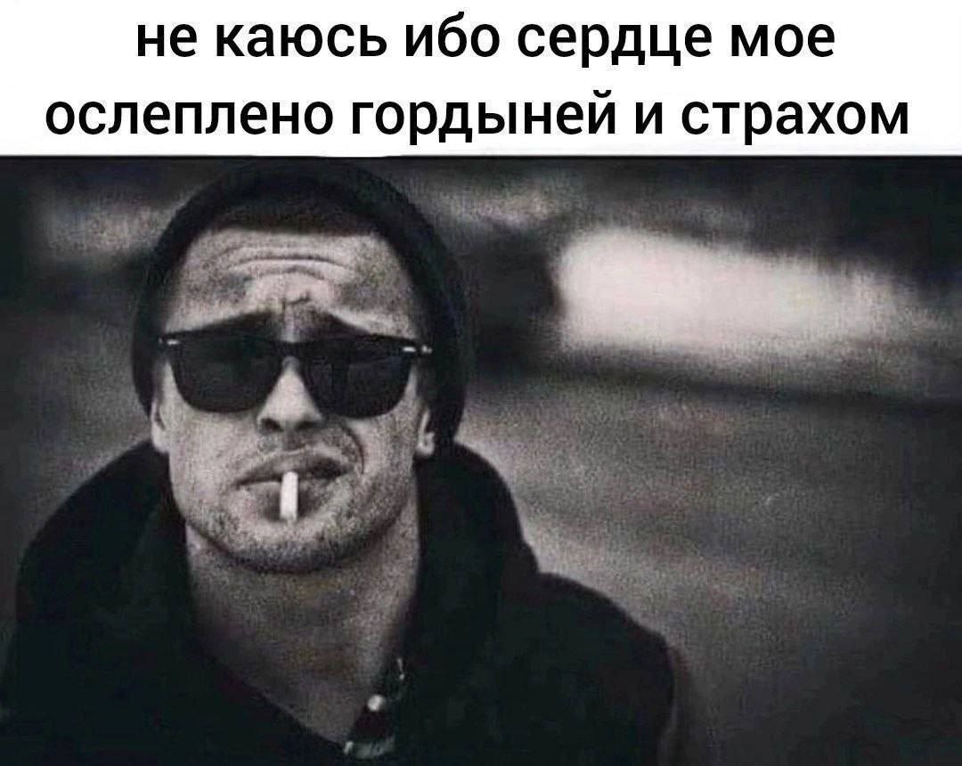 не каюсь ибо сердце мое ослеплено гордыней и страхом