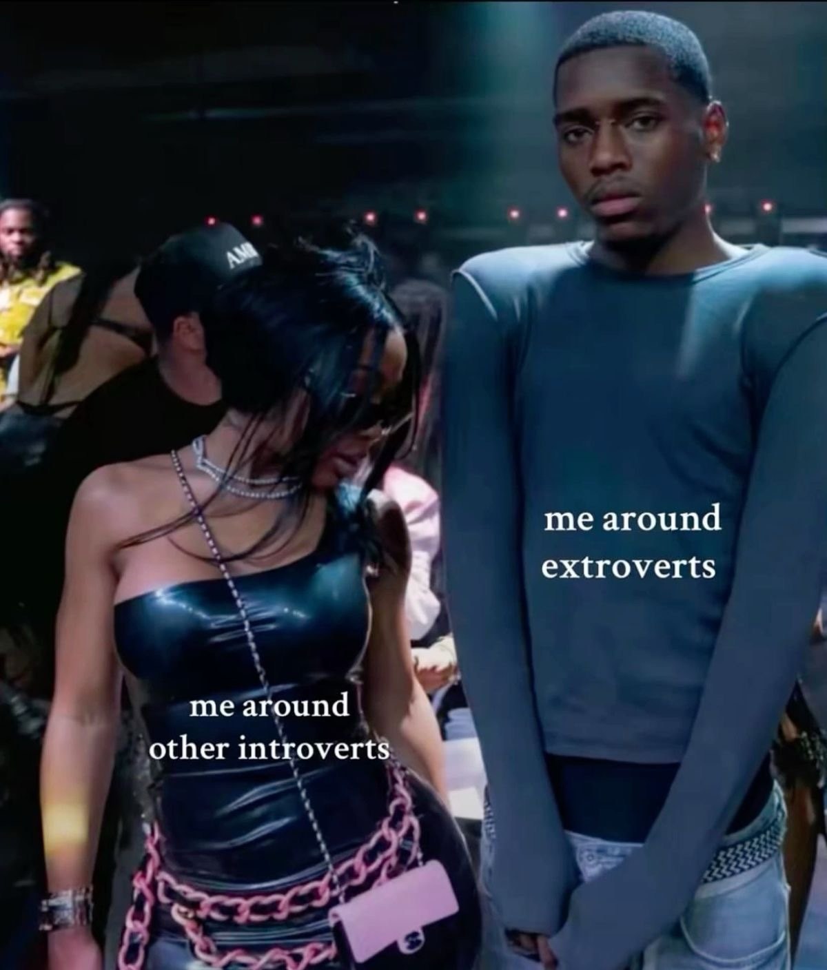 me around extroverts me around other introverts