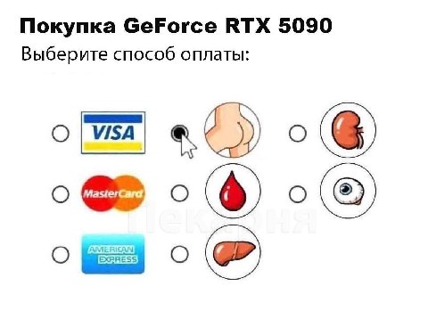 Покупка GeForce ВТХ 5090 Выберите способ оплаты: О