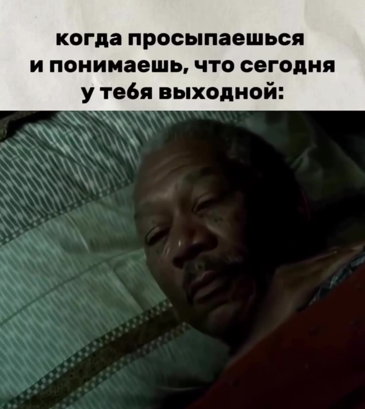 когда просыпаешься и понимаешь, что сегодня у тебя выходной:
