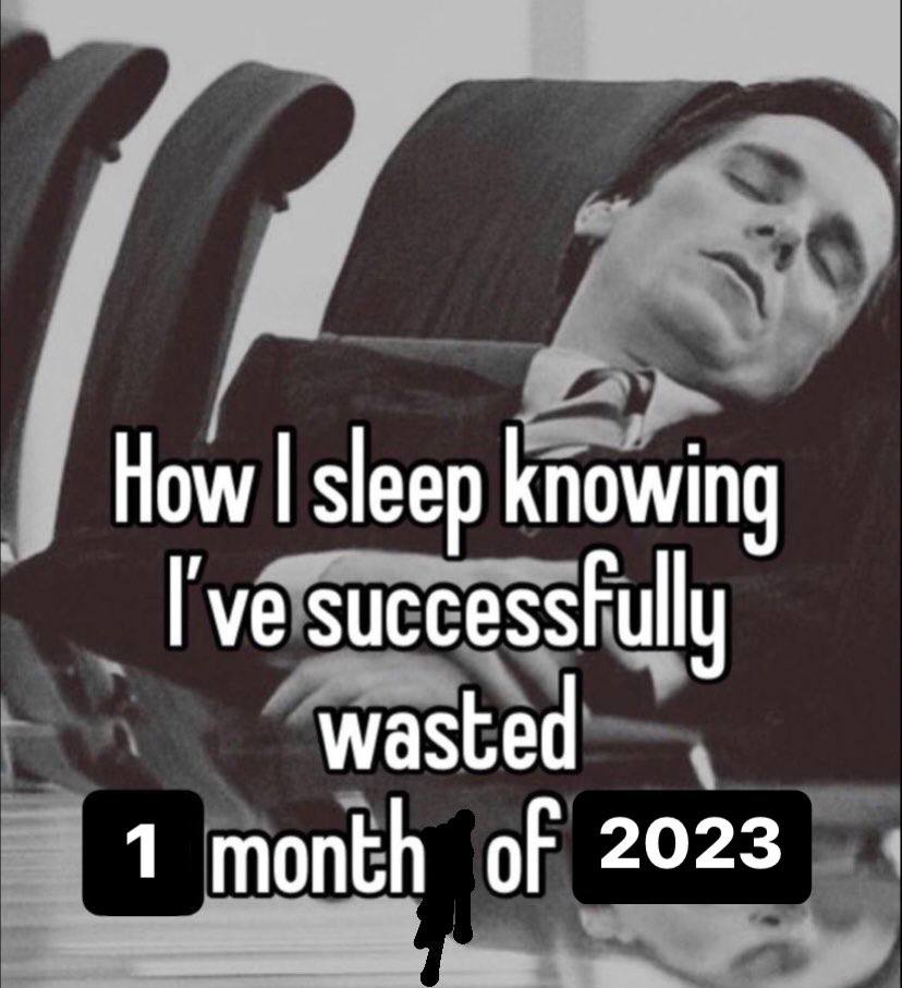 How sleep knowing successfully wasted 1 month of 2023