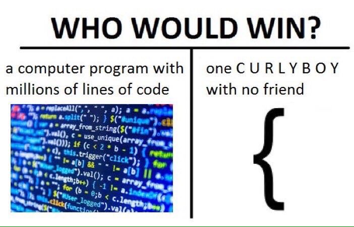 WHO WOULD WIN? a computer program with millions of lines of code with no friend val(), use 1+ 84 На 9 вед”