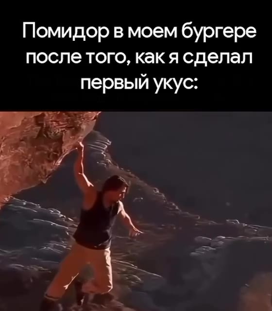 Помидор в моем бургере после того, какя сделал первый укус: