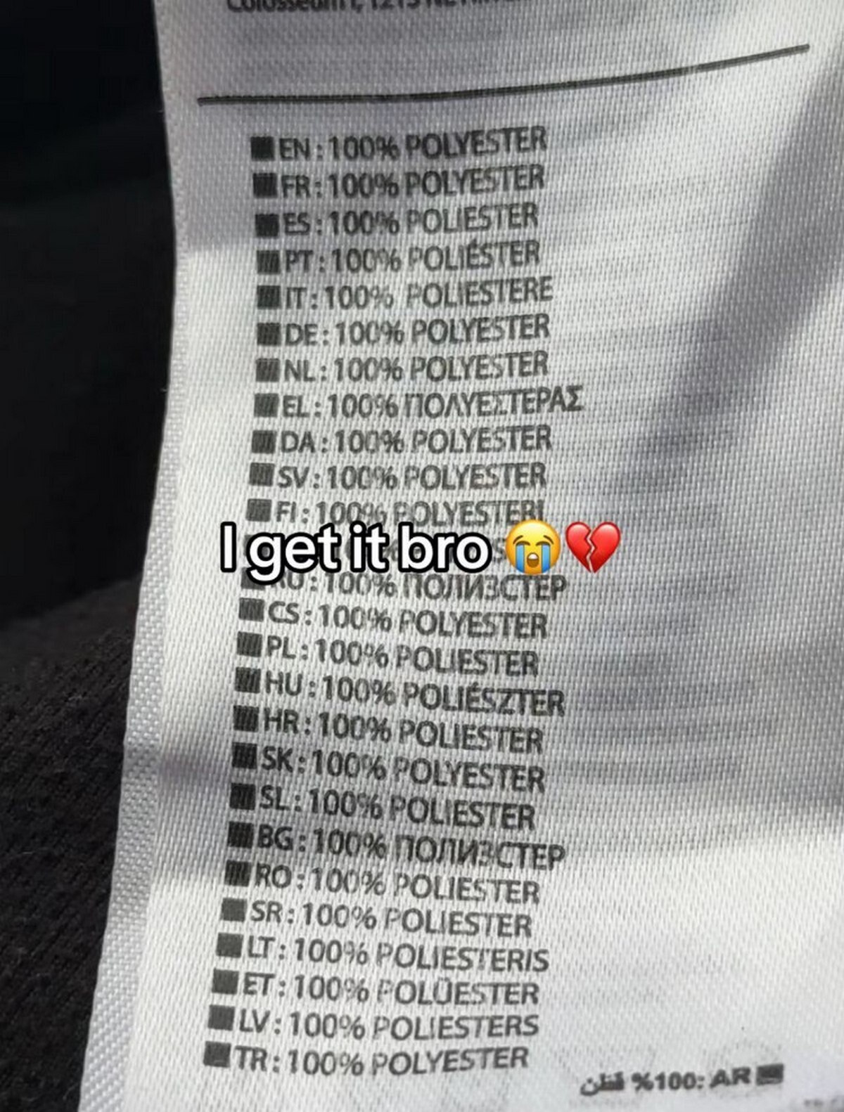MEN: 100% POLYESTER WER: 100% POLYESTER mes: POLIESTERE 100% POLYESTER 100% POLYE TER 100% ПОЛУЕХТЕРАХ MSV: 100 TER 100% WPL: 100% POLIESZTER POLIES TER POLYESTER’ 1 POL! НО :1 00% POLIESTER 100% POLI
