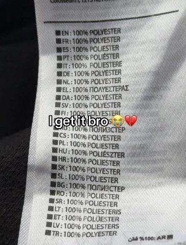 MEN: 100% POLYESTER WER: 100% POLYESTER mes: POLIESTERE 100% POLYESTER 100% POLYE TER 100% ПОЛУЕХТЕРАХ MSV: 100 TER 100% WPL: 100% POLIESZTER POLIES TER POLYESTER’ 1 POL! НО :1 00% POLIESTER 100% POLI