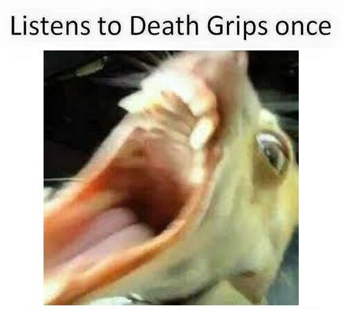 Listens to Death Grips once
