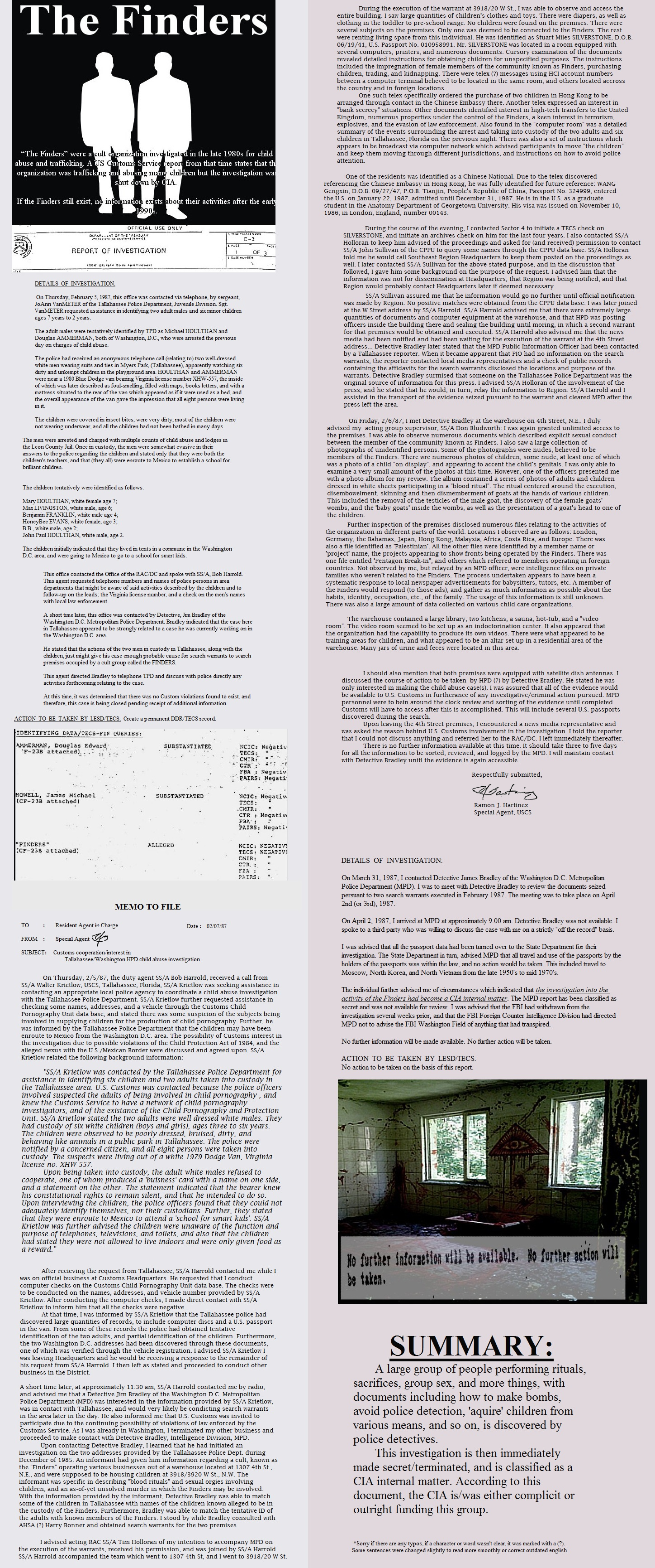 During the execution of the warrant at 3918/20 Iwas able to observe and access the entire building. I saw large quantities of children’s clothes and toys. There were diapers, as well clothing in the t