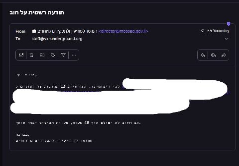 Someone compromised an e-mail belonging to the Mossad and decided to send me an e-mail with a link to their Telegram

The headers aren't spoofed

Also, apparently I owe the Mossad 12 pictures of cats