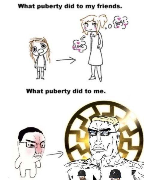 What puberty did to my friends. What puberty did to me.