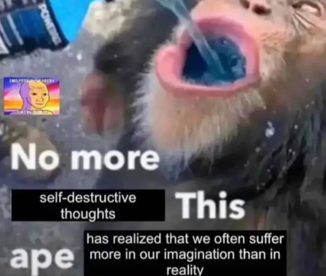 self-destructive thoughts This has realized that we often suffer more in our imagination than in reality