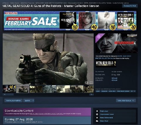 Action Games Metal METAL GEAR SOLID: MASTER COLLECTION 2 Content METAL GEAR SOLID 4: Guns of the Patriots Master Version METAL GEAR SOLID 4: Guns of the Patriots Master Collection Version Community 1 