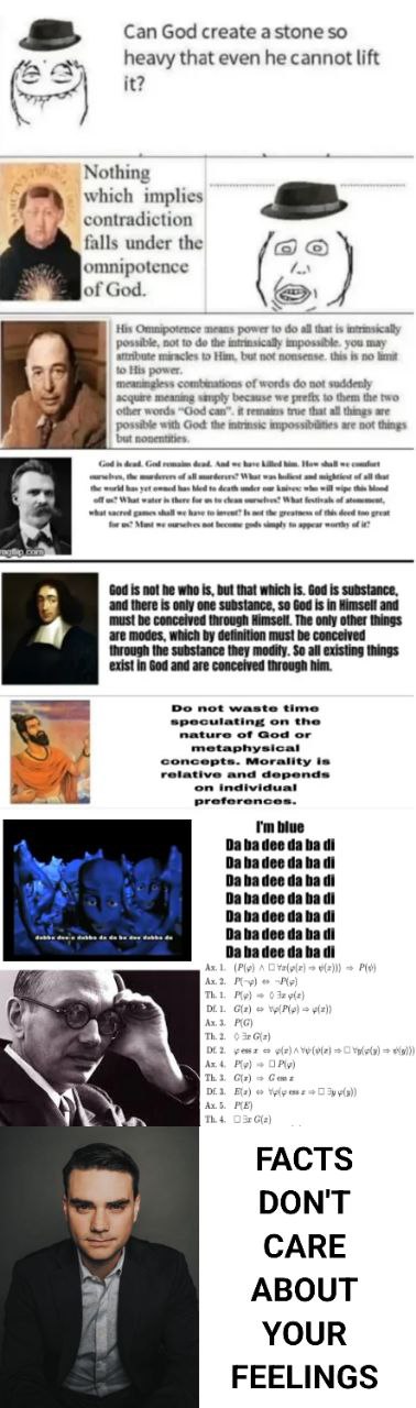 Can God create astone so heavy that even he cannot lift it? Nothing which implies contradiction falls under the omnipotence of God. Ни means power to all that intrmeically possible, not to the impossi
