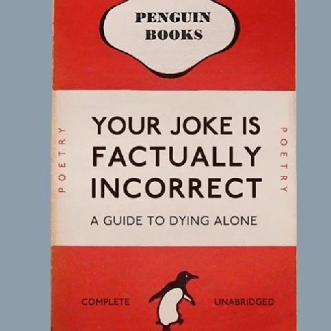 YOUR JOKE IS о FACTUALLY INCORRECT A GUIDE TO DYING ALONE