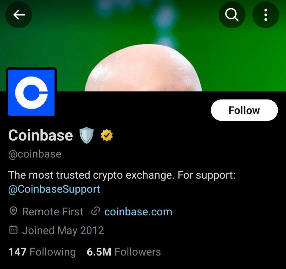 С Coinbase @coinbase The most trusted crypto exchange. For support: @CoinbaseSupport Remote First coinbase.com Joined May 2012 147 Following Followers