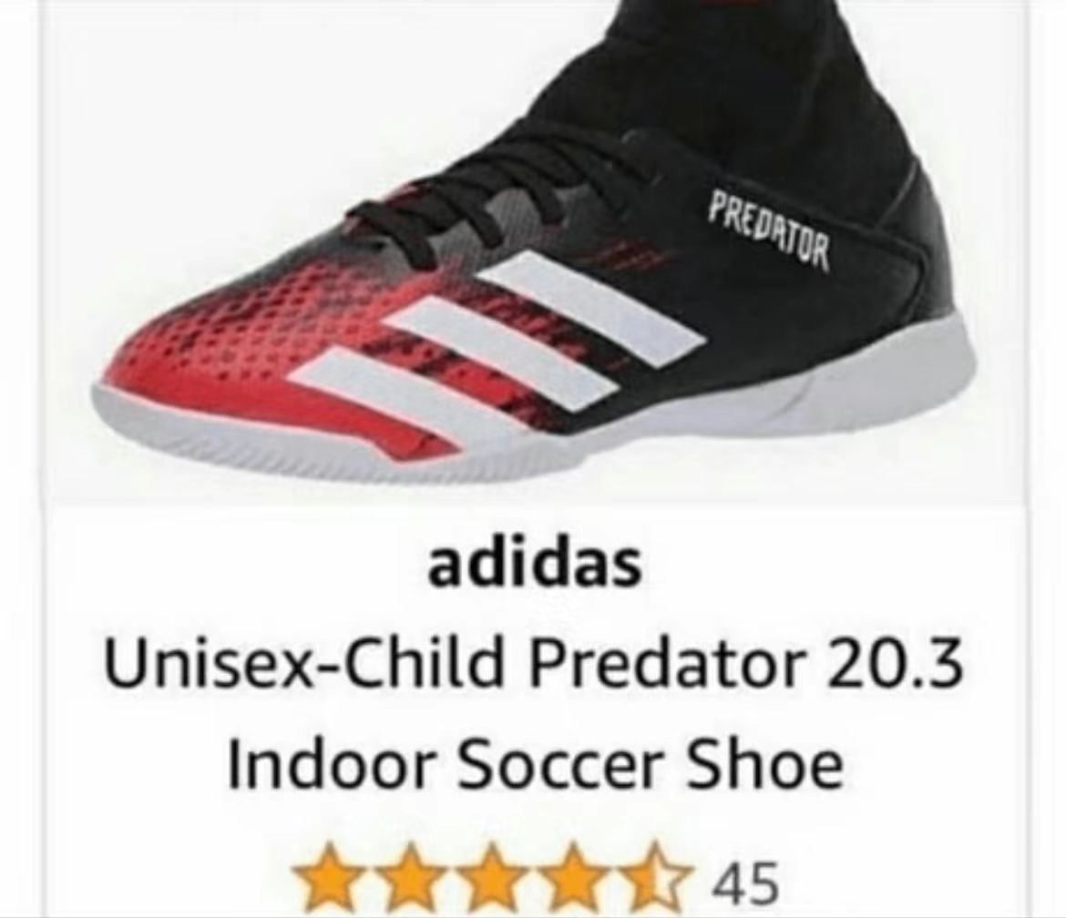 adidas Unisex-Child Predator 20.3 Indoor Soccer Shoe