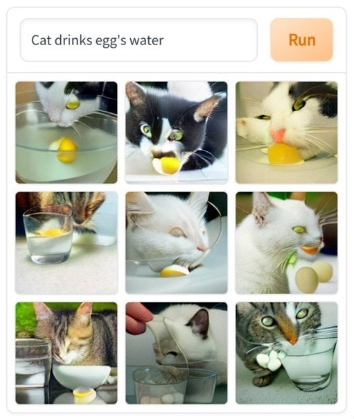 Cat drinks egg's water Run