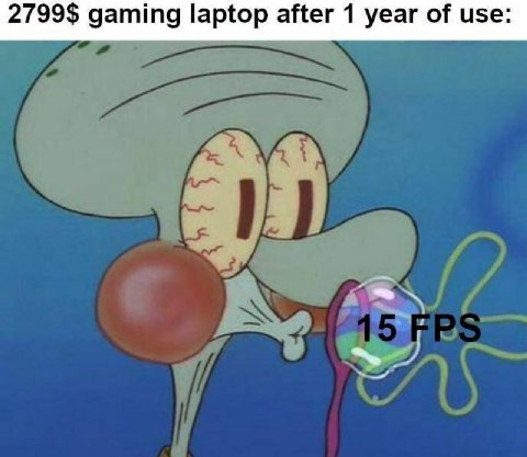 gaming laptop after 1 year of use: