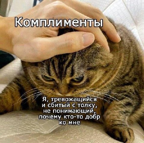 Комплименты Я, тревожащийся и сбитый с толку, не понимающий, почему кто-то добр мне