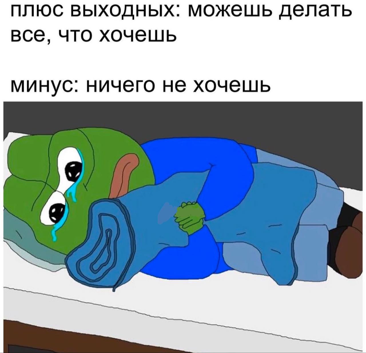 плюс выходных: можешь делать все, что хочешь минус: ничего не хочешь