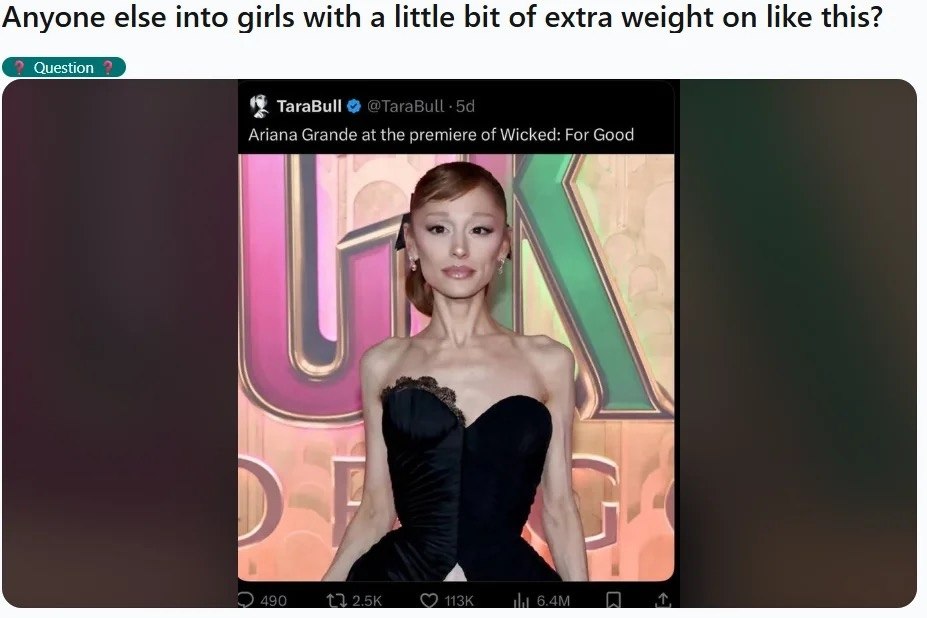 Anyone else into girls with a little bit of extra weight on like this? TaraBull Ariana Grande at the premiere of For Good №4 а 4