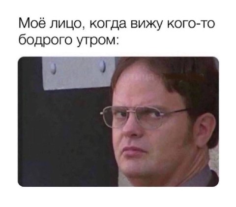 Моё лицо, когда вижу кого-то бодрого утром: