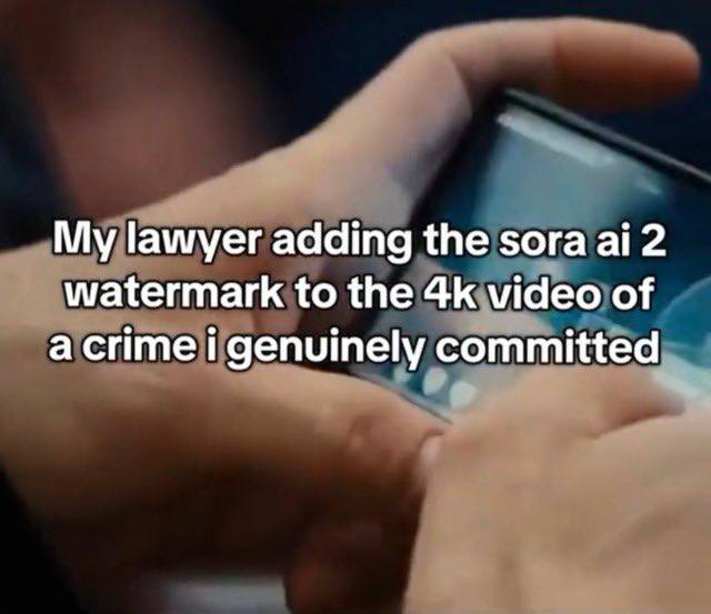 My lawyer adding the sora а! 2 watermark to the video of a crime i genuinely committed