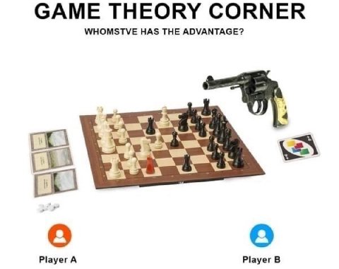 Who will win?

Player A
-Better initial pawn positions
-Three unpacked maps of the white lands
-Amphetamines and MDMA, which will improve the ability of the brain
-Spirit of the winner

Player B
- .22