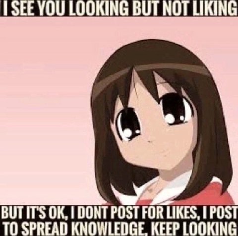 TSEE YOU LOOKING BUT NOT LIKING my IT'S DONT POST FOR LIKES, POS TO SPREAD KNOWLEDGE. KEEP LOOKING