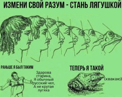 ИЗМЕНИ СВОИ РАЗУМ СТАНЬ ЛЯГУШКОИ “a РАНЬШЕ Я БЫЛ ТАКИМ Здарова ТЕПЕРЬ Я ТАКОИ Я обычный старина, сский чел не крутая 4% лугяха