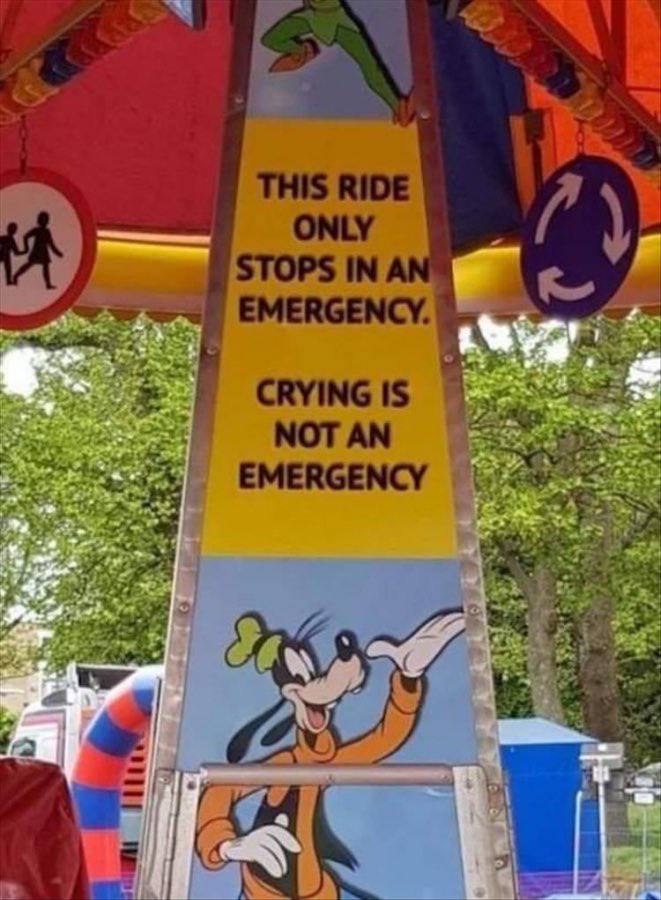 A THIS RIDE STOPS IN EMERGENCY. CRYING IS a. `В NOT AN EMERGENCY bas i> —4