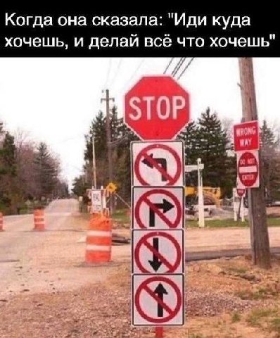 Когда она сказала: "Иди куда хочешь, и делай всё что хочешь"