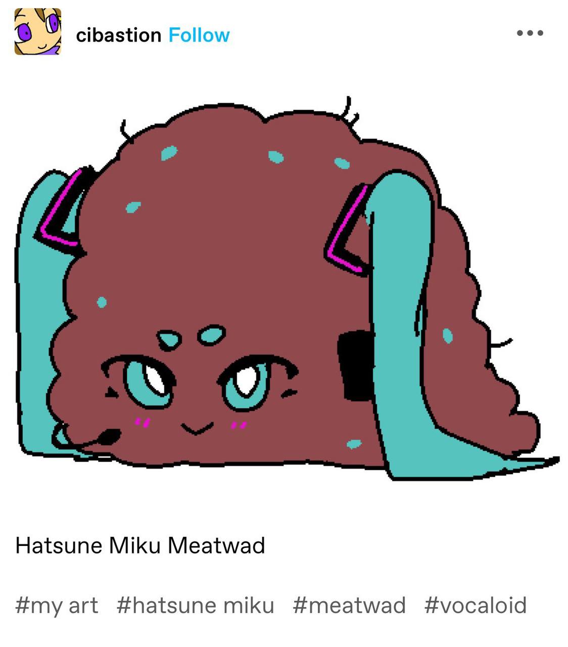 cibastion Follow Hatsune Miku Meatwad #my art #hatsune miku #meatwad #vocaloid